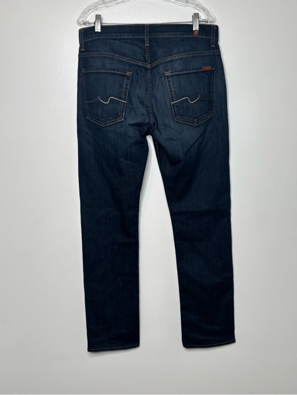 7 For All Mankind Jeans Men’s 32 Dark Blue Denim The Straight Leg - Picture 6 of 10